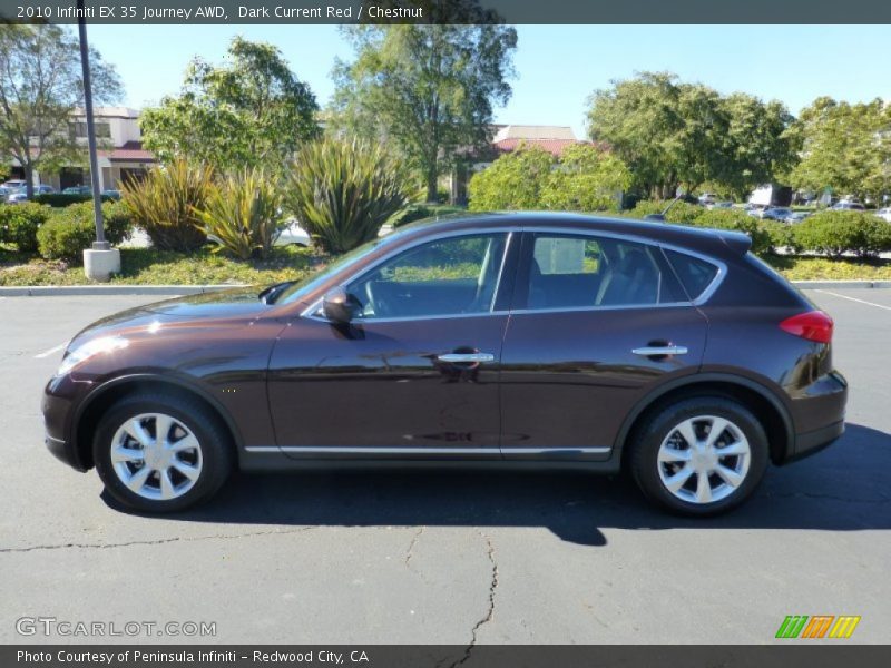 Dark Current Red / Chestnut 2010 Infiniti EX 35 Journey AWD