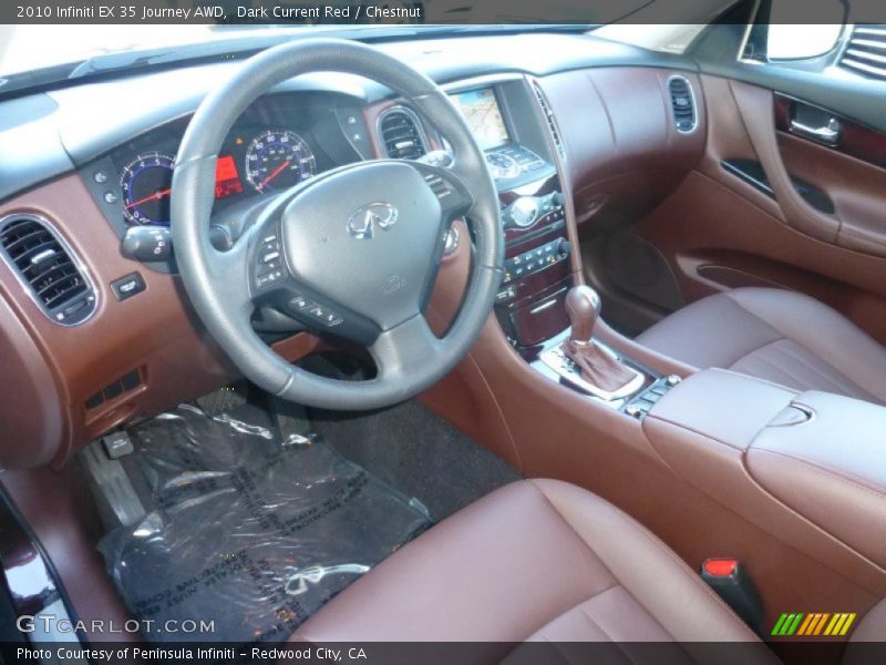 Dark Current Red / Chestnut 2010 Infiniti EX 35 Journey AWD