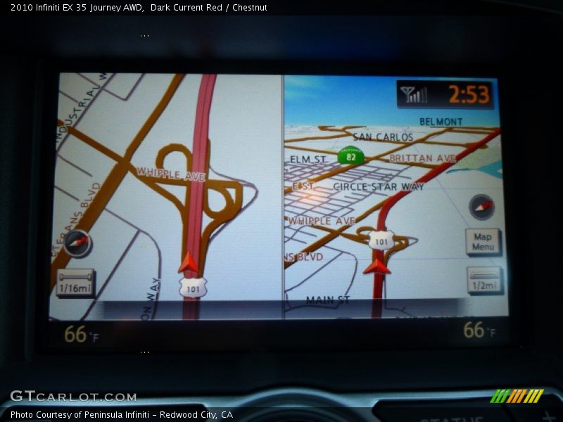 Dark Current Red / Chestnut 2010 Infiniti EX 35 Journey AWD
