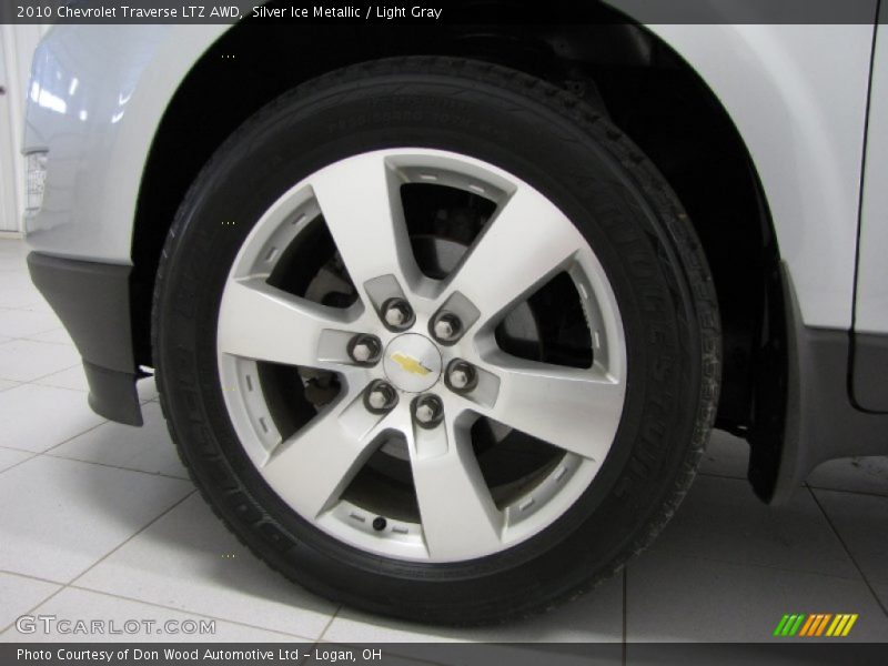 Silver Ice Metallic / Light Gray 2010 Chevrolet Traverse LTZ AWD