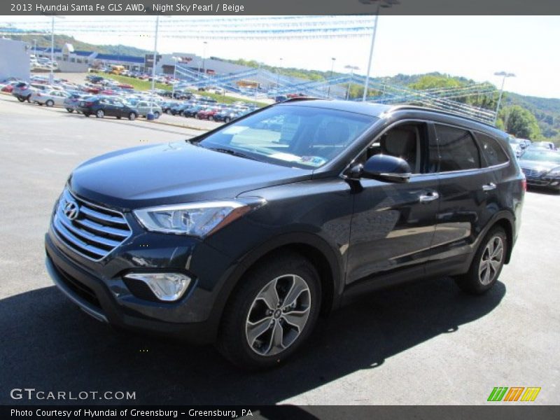 Night Sky Pearl / Beige 2013 Hyundai Santa Fe GLS AWD