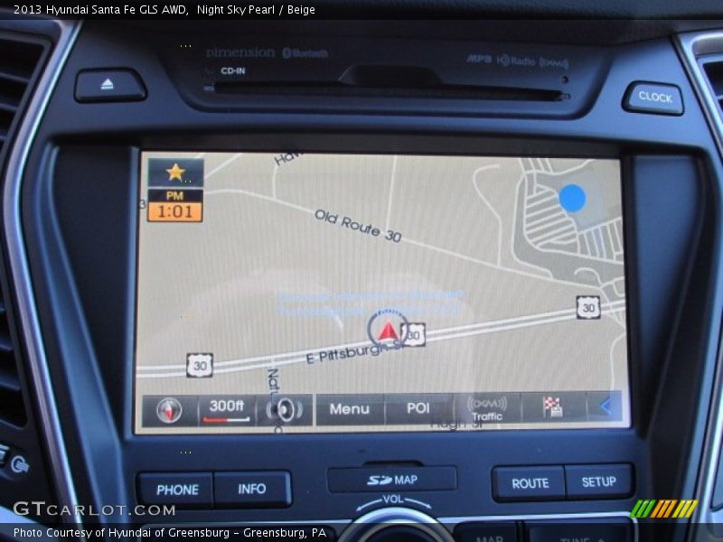 Night Sky Pearl / Beige 2013 Hyundai Santa Fe GLS AWD