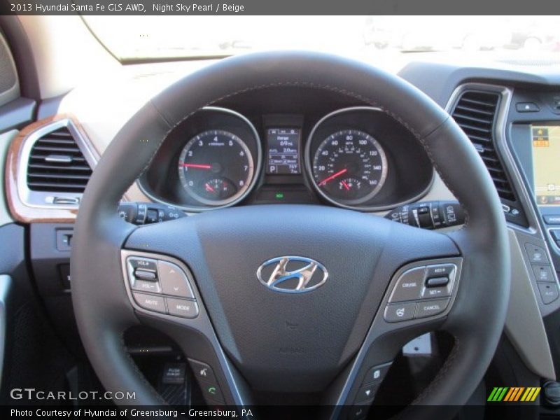 Night Sky Pearl / Beige 2013 Hyundai Santa Fe GLS AWD