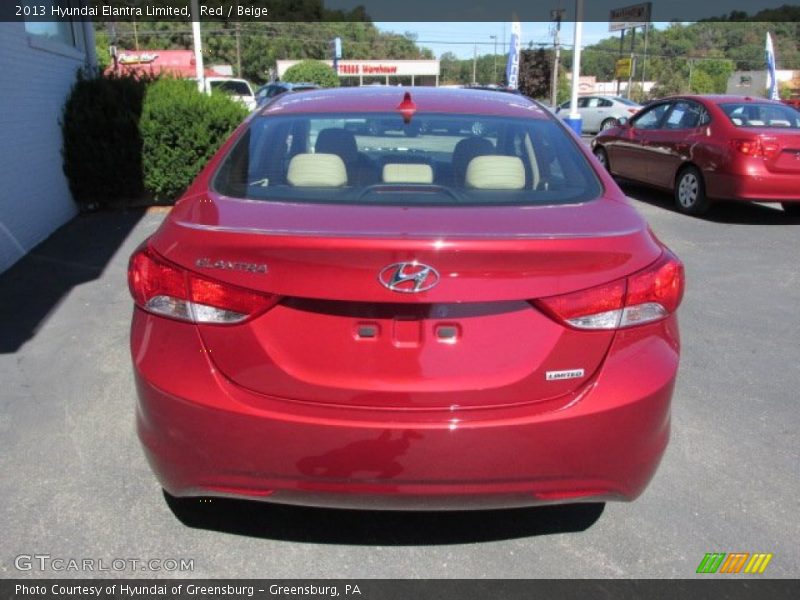Red / Beige 2013 Hyundai Elantra Limited