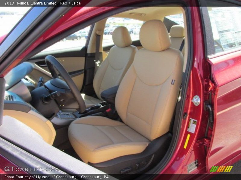 Red / Beige 2013 Hyundai Elantra Limited