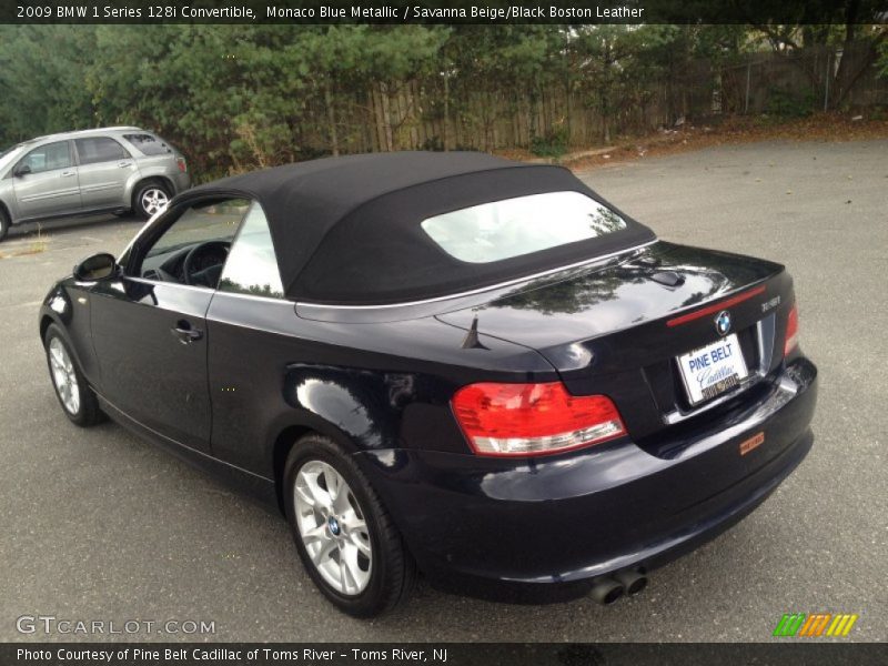 Monaco Blue Metallic / Savanna Beige/Black Boston Leather 2009 BMW 1 Series 128i Convertible