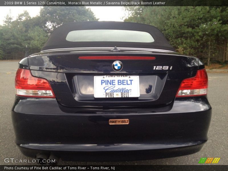 Monaco Blue Metallic / Savanna Beige/Black Boston Leather 2009 BMW 1 Series 128i Convertible