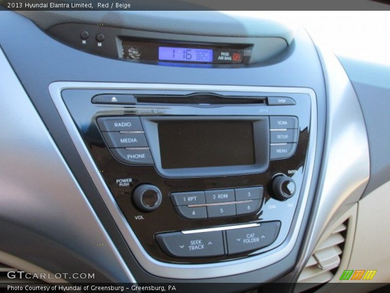 Red / Beige 2013 Hyundai Elantra Limited