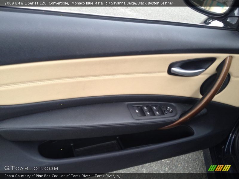 Monaco Blue Metallic / Savanna Beige/Black Boston Leather 2009 BMW 1 Series 128i Convertible