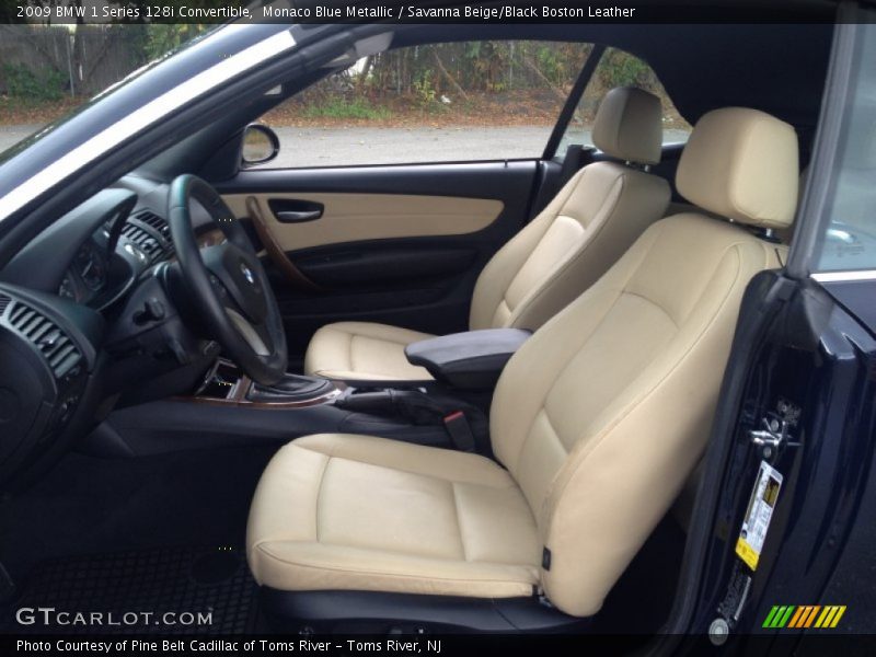 Monaco Blue Metallic / Savanna Beige/Black Boston Leather 2009 BMW 1 Series 128i Convertible