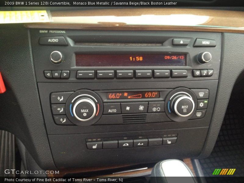 Monaco Blue Metallic / Savanna Beige/Black Boston Leather 2009 BMW 1 Series 128i Convertible