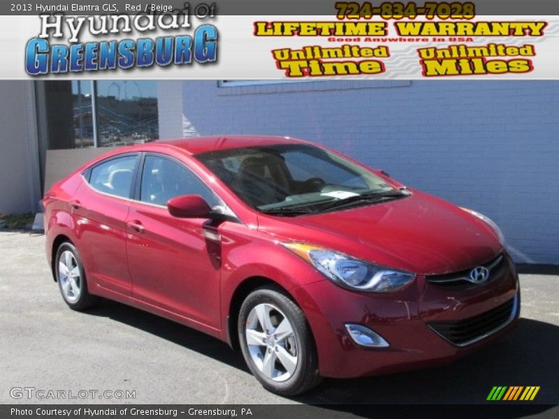 Red / Beige 2013 Hyundai Elantra GLS