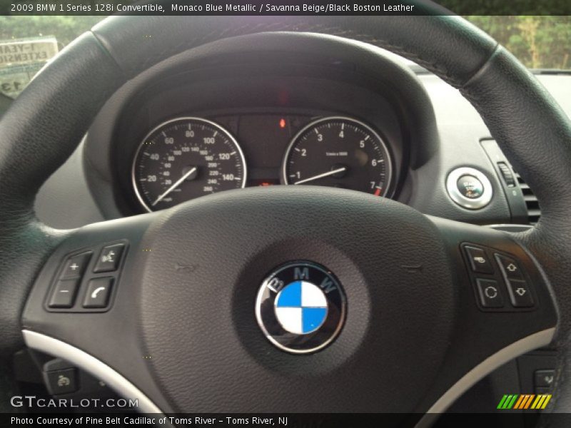 Monaco Blue Metallic / Savanna Beige/Black Boston Leather 2009 BMW 1 Series 128i Convertible