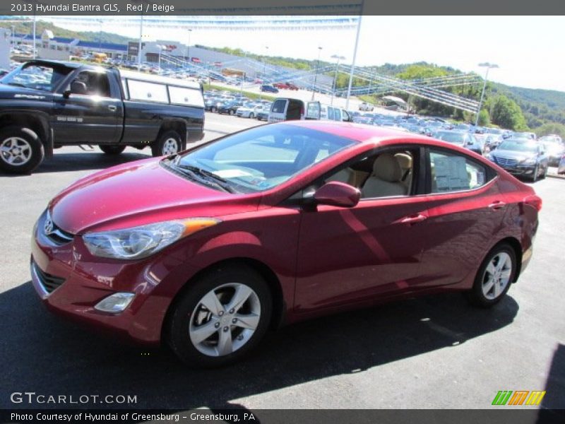 Red / Beige 2013 Hyundai Elantra GLS
