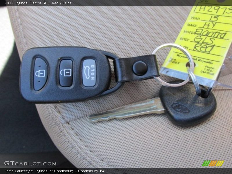 Red / Beige 2013 Hyundai Elantra GLS
