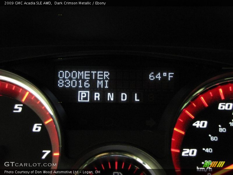 Dark Crimson Metallic / Ebony 2009 GMC Acadia SLE AWD