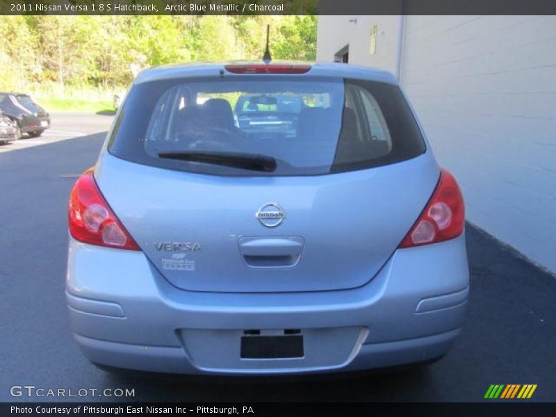 Arctic Blue Metallic / Charcoal 2011 Nissan Versa 1.8 S Hatchback