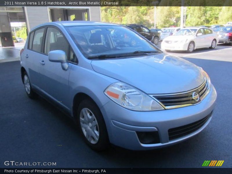 Arctic Blue Metallic / Charcoal 2011 Nissan Versa 1.8 S Hatchback