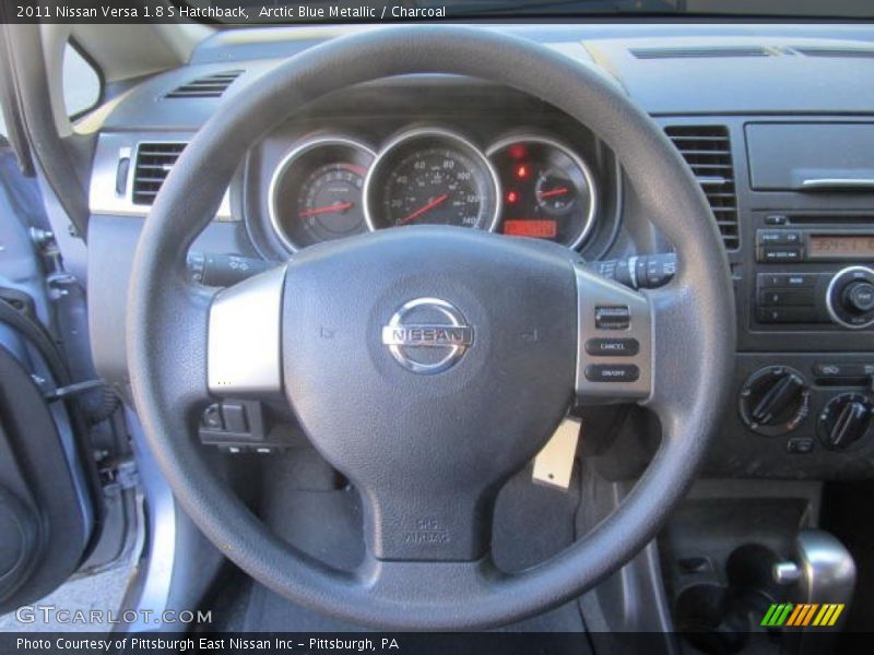 Arctic Blue Metallic / Charcoal 2011 Nissan Versa 1.8 S Hatchback