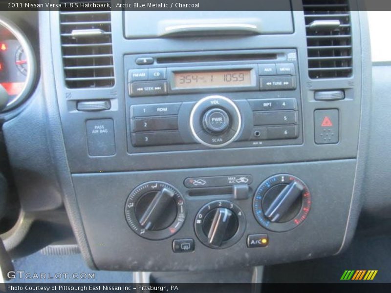 Arctic Blue Metallic / Charcoal 2011 Nissan Versa 1.8 S Hatchback