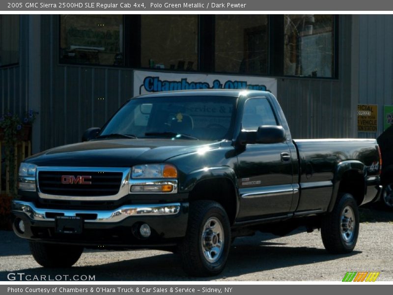 Polo Green Metallic / Dark Pewter 2005 GMC Sierra 2500HD SLE Regular Cab 4x4