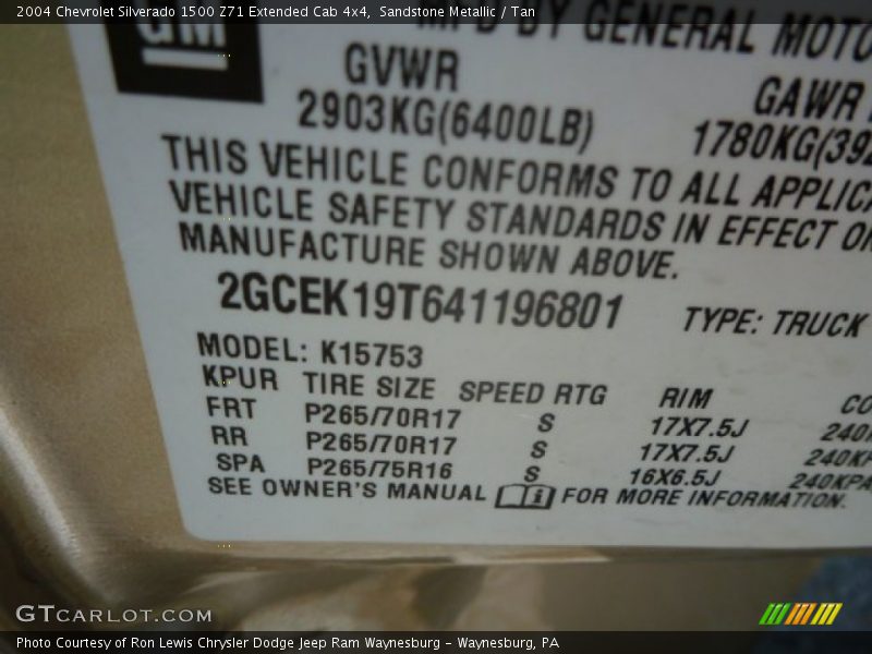 Sandstone Metallic / Tan 2004 Chevrolet Silverado 1500 Z71 Extended Cab 4x4