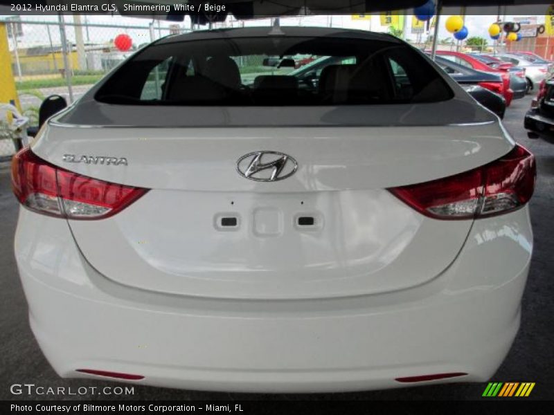 Shimmering White / Beige 2012 Hyundai Elantra GLS