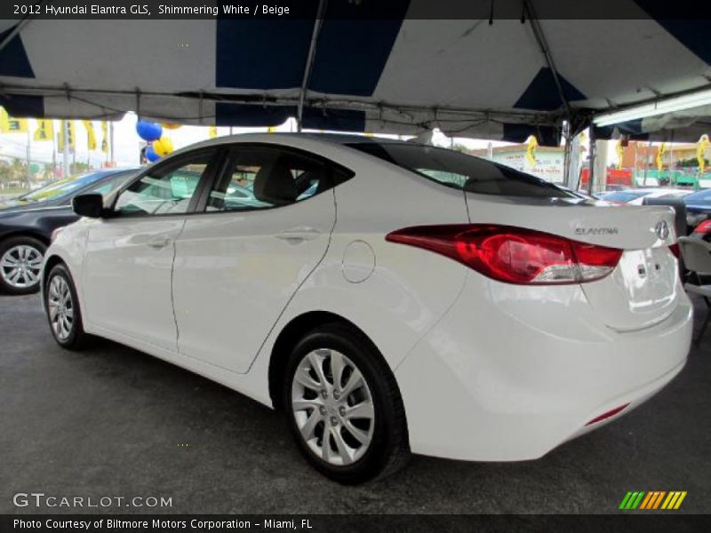 Shimmering White / Beige 2012 Hyundai Elantra GLS