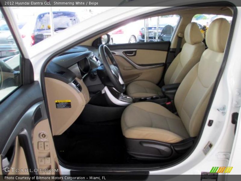 Shimmering White / Beige 2012 Hyundai Elantra GLS