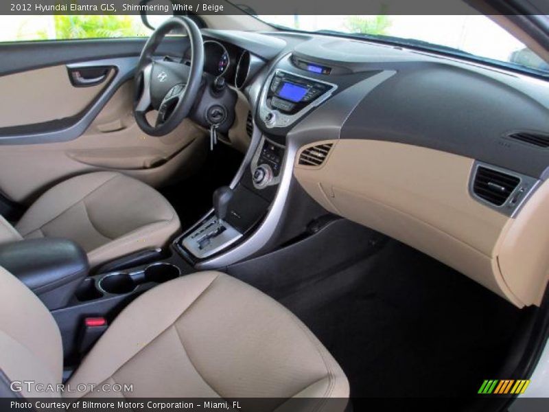 Shimmering White / Beige 2012 Hyundai Elantra GLS