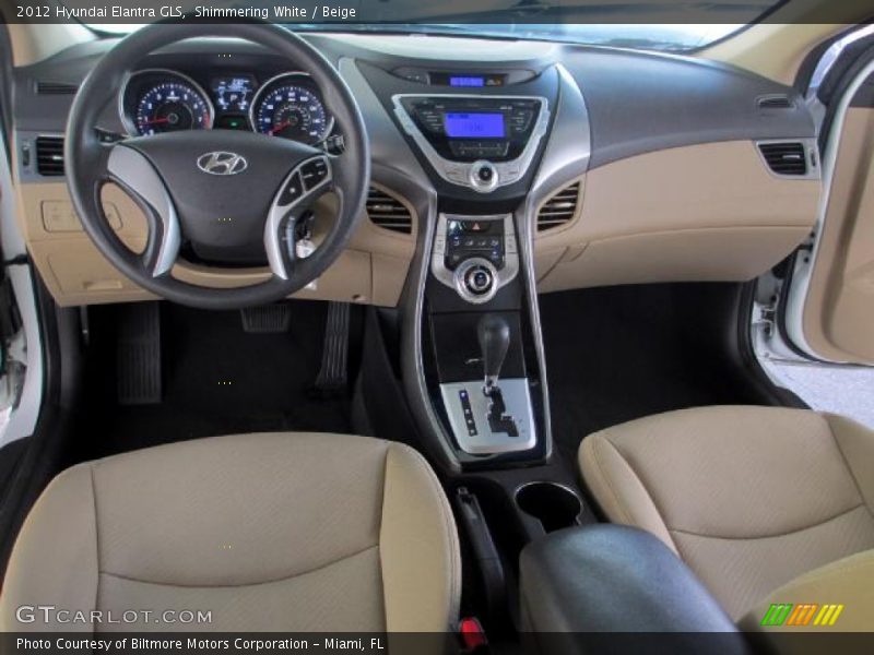 Shimmering White / Beige 2012 Hyundai Elantra GLS