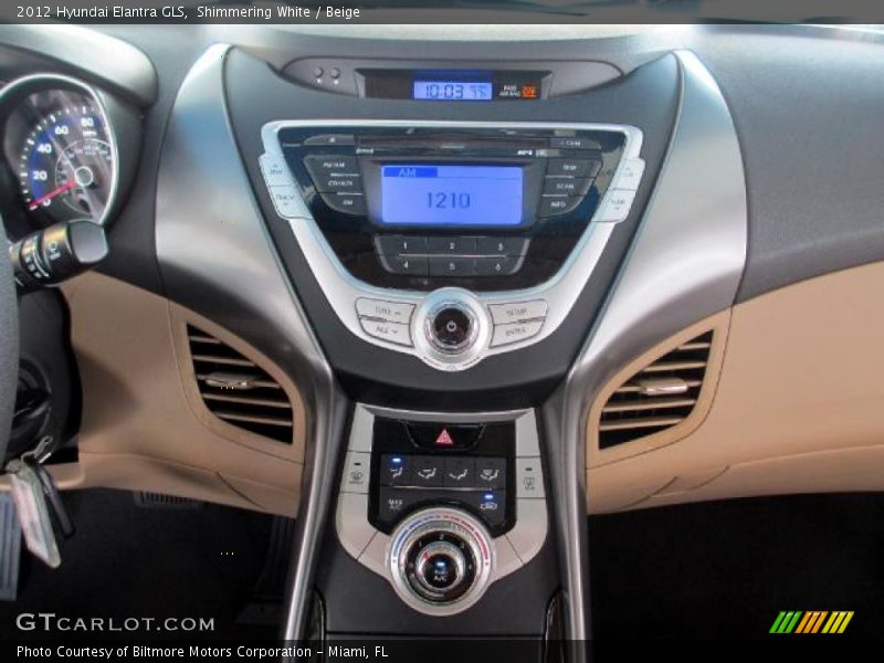 Shimmering White / Beige 2012 Hyundai Elantra GLS