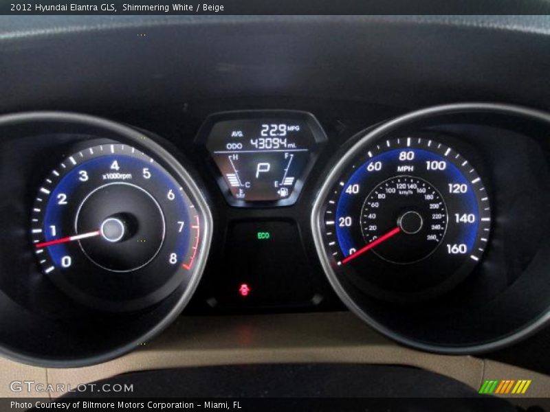 Shimmering White / Beige 2012 Hyundai Elantra GLS
