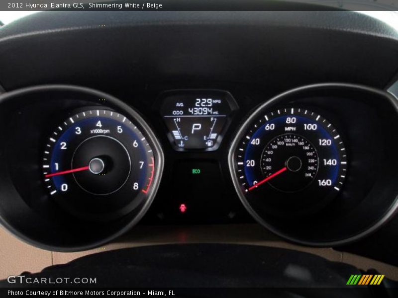 Shimmering White / Beige 2012 Hyundai Elantra GLS