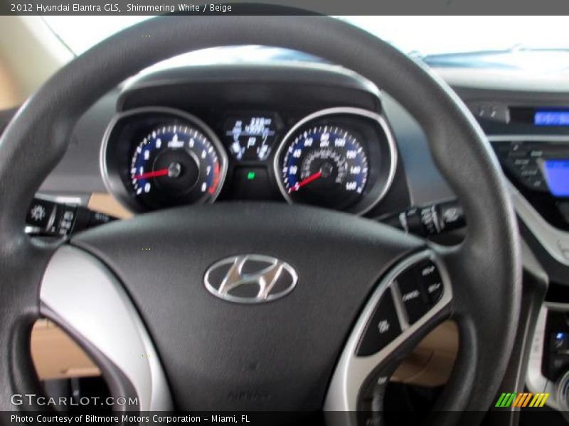 Shimmering White / Beige 2012 Hyundai Elantra GLS