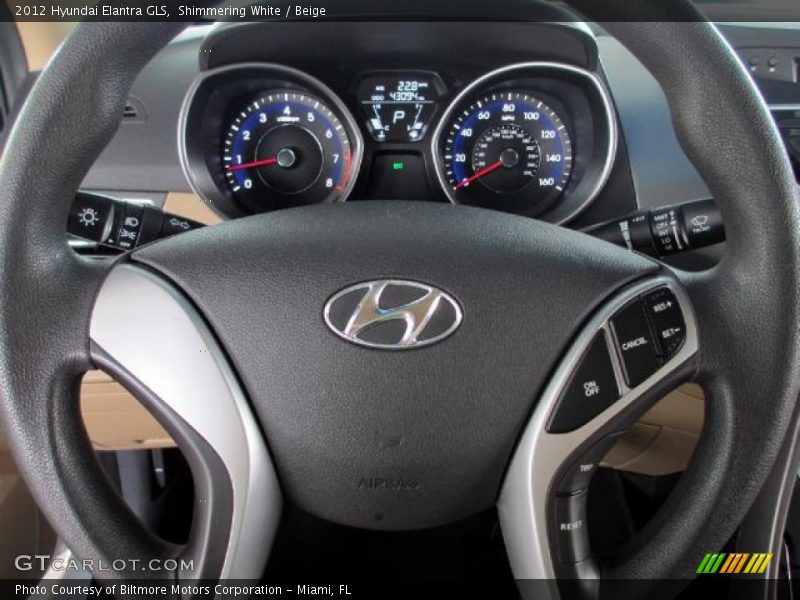 Shimmering White / Beige 2012 Hyundai Elantra GLS