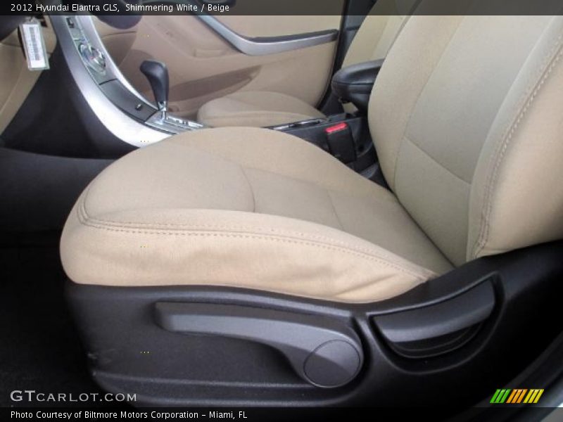 Shimmering White / Beige 2012 Hyundai Elantra GLS