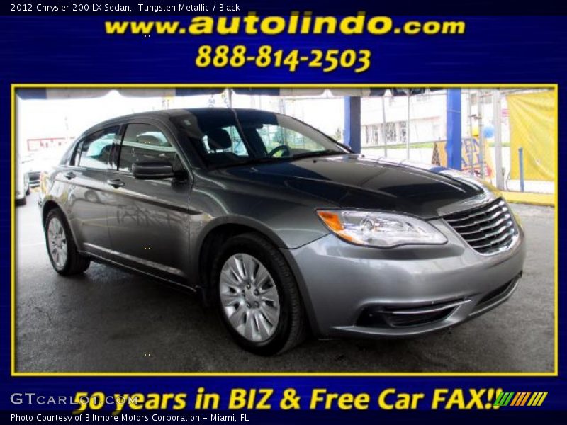 Tungsten Metallic / Black 2012 Chrysler 200 LX Sedan