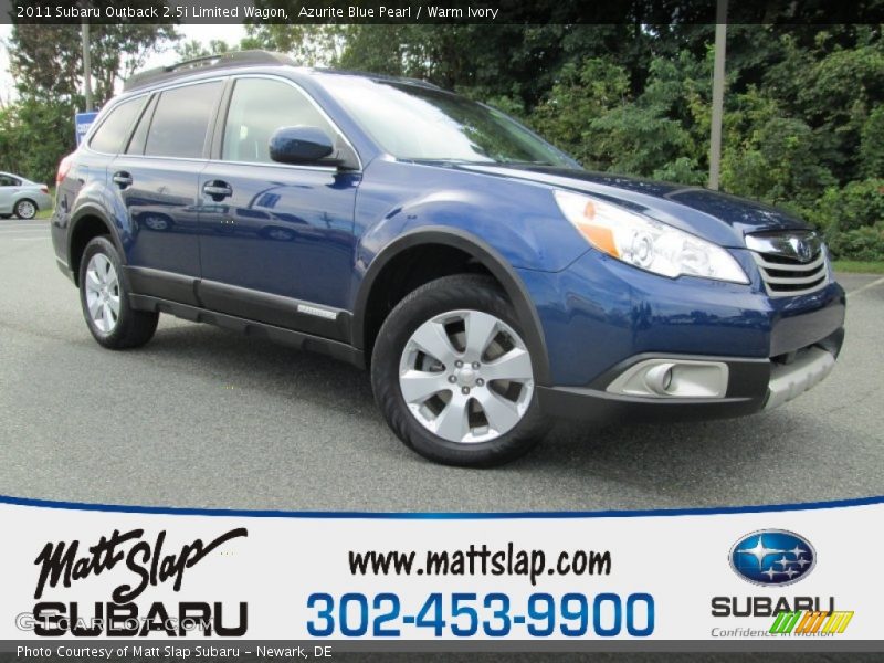 Azurite Blue Pearl / Warm Ivory 2011 Subaru Outback 2.5i Limited Wagon