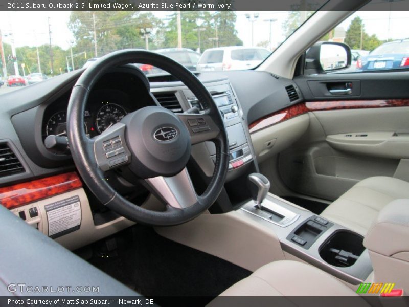 Azurite Blue Pearl / Warm Ivory 2011 Subaru Outback 2.5i Limited Wagon