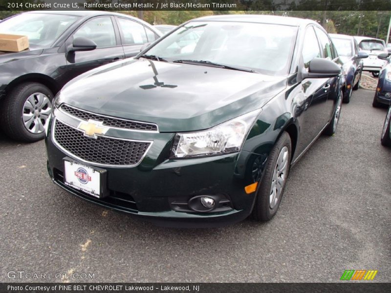 Rainforest Green Metallic / Jet Black/Medium Titanium 2014 Chevrolet Cruze LS