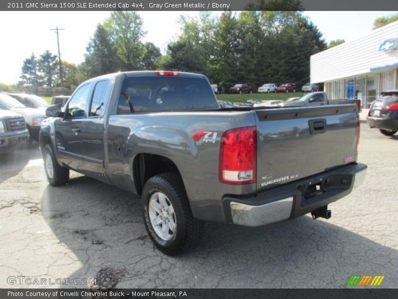 Gray Green Metallic / Ebony 2011 GMC Sierra 1500 SLE Extended Cab 4x4