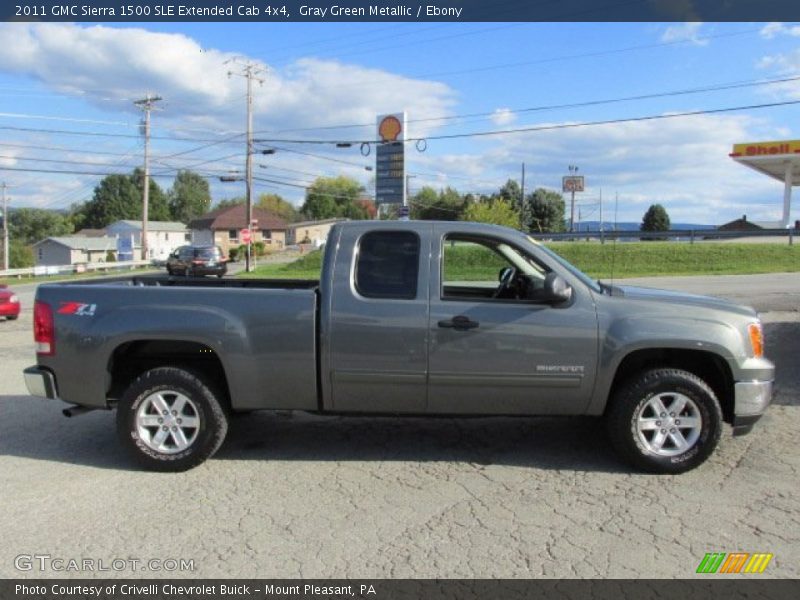  2011 Sierra 1500 SLE Extended Cab 4x4 Gray Green Metallic