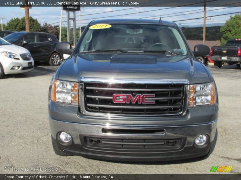 Gray Green Metallic / Ebony 2011 GMC Sierra 1500 SLE Extended Cab 4x4