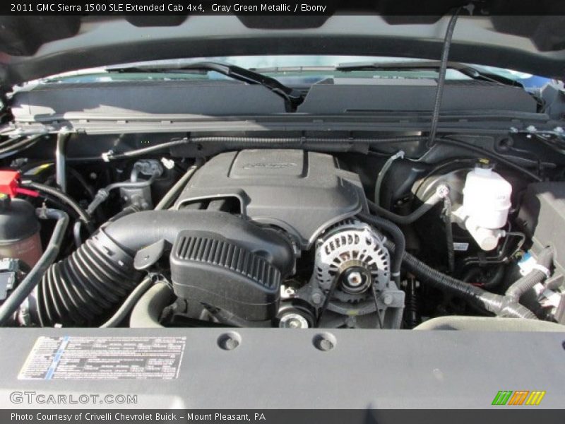 Gray Green Metallic / Ebony 2011 GMC Sierra 1500 SLE Extended Cab 4x4
