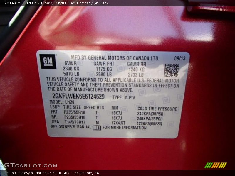 Crystal Red Tintcoat / Jet Black 2014 GMC Terrain SLE AWD