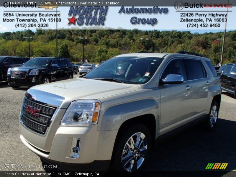 Champagne Silver Metallic / Jet Black 2014 GMC Terrain SLE AWD