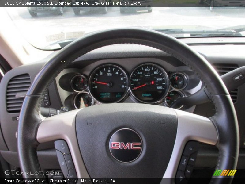 Gray Green Metallic / Ebony 2011 GMC Sierra 1500 SLE Extended Cab 4x4