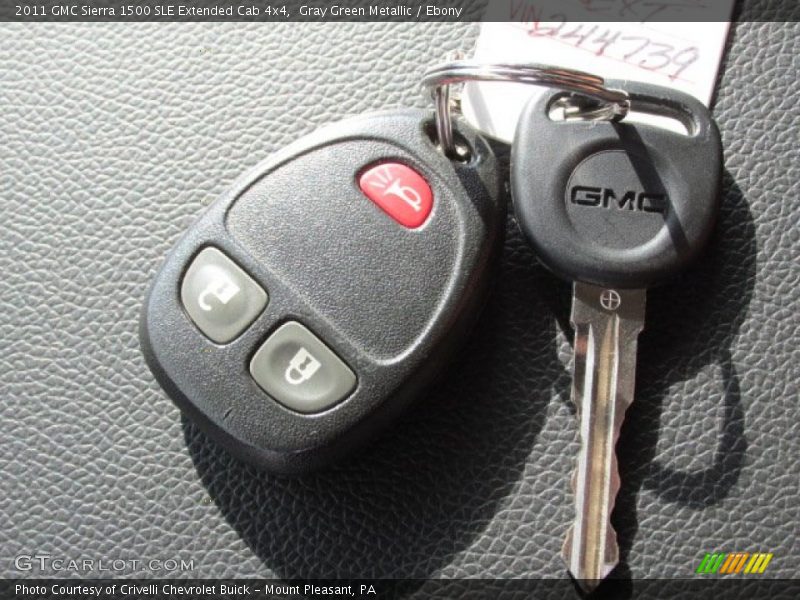 Gray Green Metallic / Ebony 2011 GMC Sierra 1500 SLE Extended Cab 4x4
