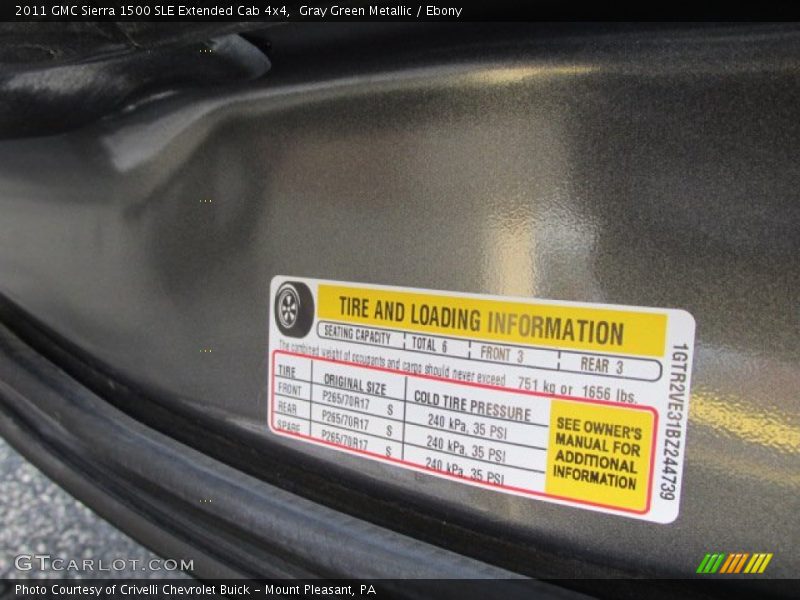 Gray Green Metallic / Ebony 2011 GMC Sierra 1500 SLE Extended Cab 4x4